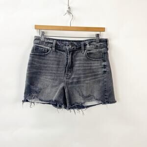 Old Navy 8 Womens Black High Waisted Secret-Slim Pocket Distressed Jean Short